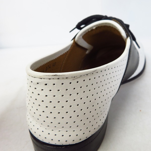 実際に弊社で買取させて頂いたGIORGIO ARMANI/ジョルジオアルマーニ パンチングレザーシューズ 白×黒/40の画像 7枚目