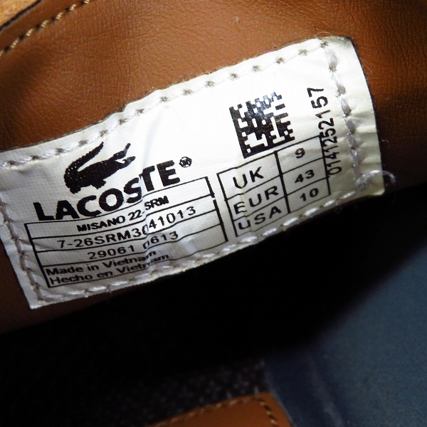 実際に弊社で買取させて頂いたLACOSTE/ラコステ Misano 22 LCR スエード切替レザーシューズ/スニーカー/US10の画像 5枚目