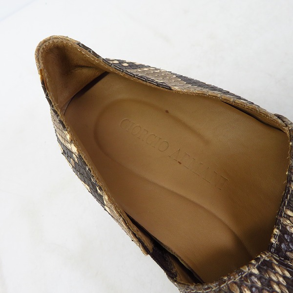 実際に弊社で買取させて頂いたGIORGIO ARMANI/ジョルジオ・アルマーニ パイソンスリッポン/シューズ/40の画像 4枚目