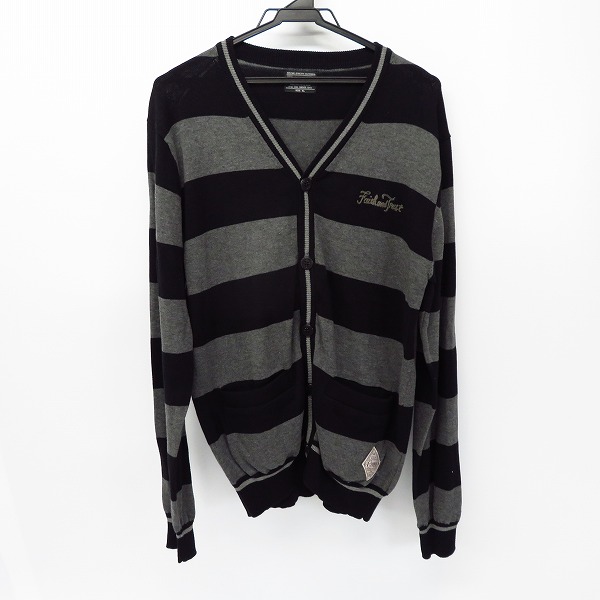 実際に弊社で買取させて頂いたCRIMIE/クライミー Faith AND Trust刺繍 ボーダー柄 コットンカーディガン　Size：XL