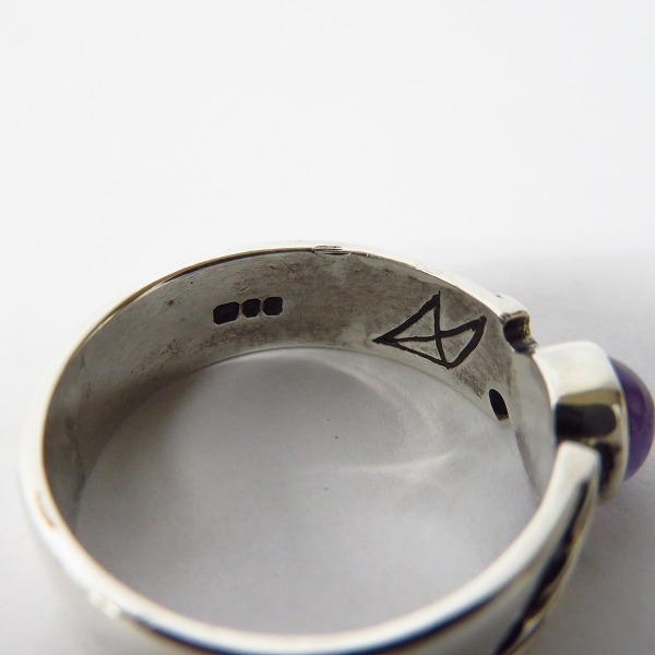 実際に弊社で買取させて頂いたCRAZY PIG DESIGNS/クレイジーピッグ 6MM WINGS RING アメジスト/20.5号の画像 5枚目