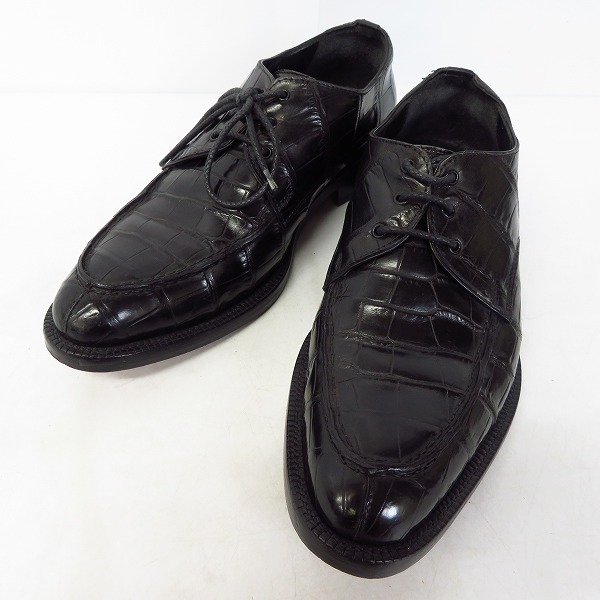 実際に弊社で買取させて頂いたGIORGIO ARMANI/ジョルジオアルマーニ クロコ型押し レザーシューズ/黒 40-1/2