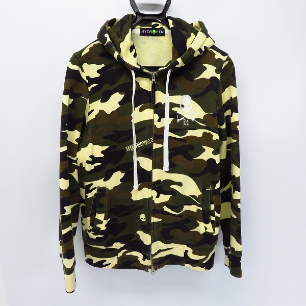 実際に弊社で買取させて頂いたHYDROGEN/ハイドロゲン 迷彩/カモ柄 スカル刺繍パーカー S