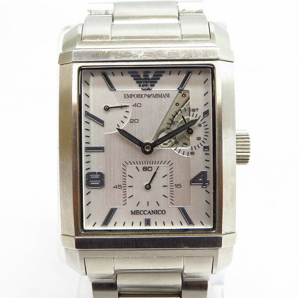 EMPORIO ARMANI/エンポリオアルマーニ 裏スケ スクエア型 腕時計 AR