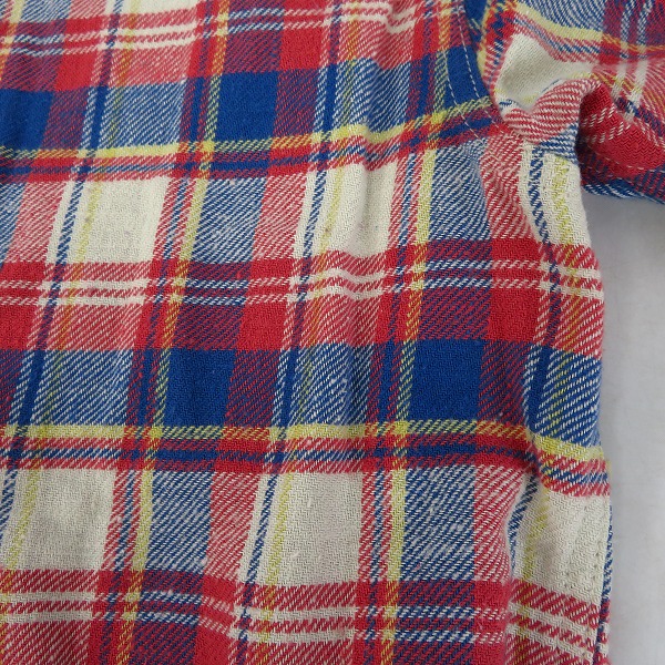 実際に弊社で買取させて頂いたCRIMIE/クライミー ワッペン/刺繍 チェック柄 ハーフスリーブ/半袖 コットンシャツ Size：Lの画像 5枚目