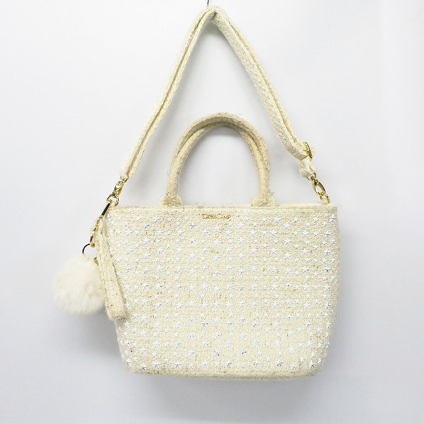 実際に弊社で買取させて頂いたDRESSCAMP/ドレスキャンプ スター スタッズ トートバッグ/ハンドバッグ ホワイト