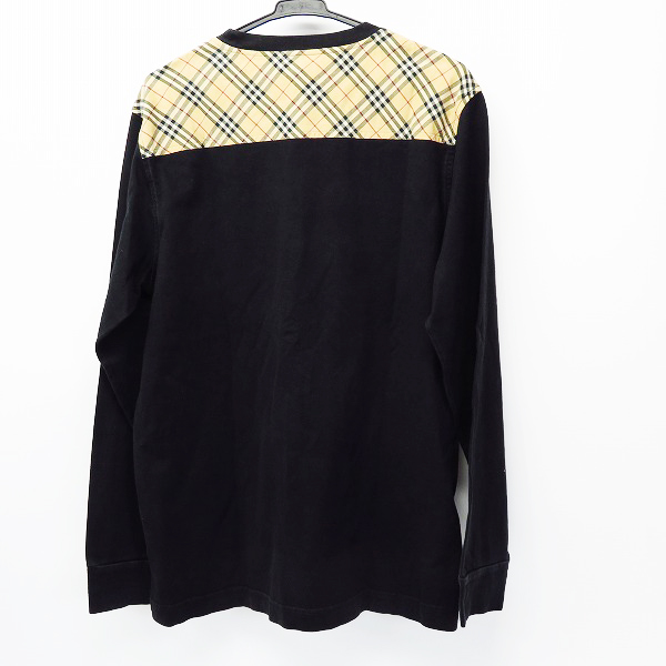実際に弊社で買取させて頂いたBURBERRY LONDON/バーバリーロンドン ホース刺繍/チェック切替 カットソー XLの画像 1枚目