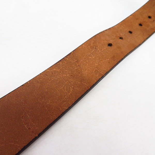 実際に弊社で買取させて頂いたSUGAR CANE/シュガーケーン スクエアバックル レザーベルト ブラウン 38の画像 7枚目