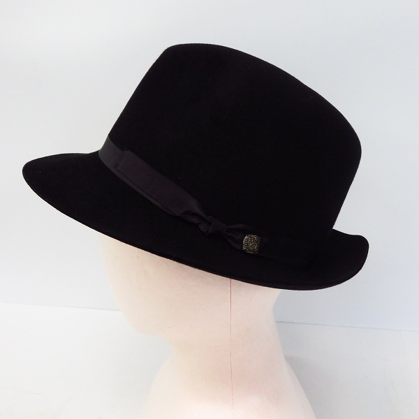 実際に弊社で買取させて頂いたCA4LA/カシラ ラビットファー100% 中折れハット ブラックの画像 2枚目