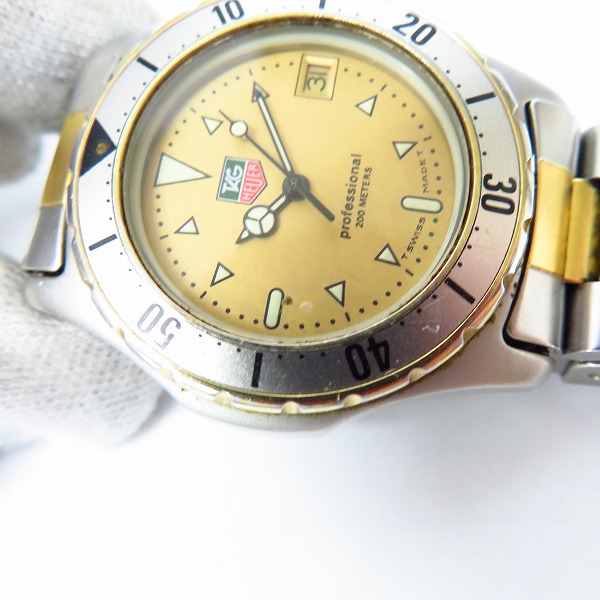 実際に弊社で買取させて頂いたTAG Heuer/タグホイヤー プロフェッショナル 2000シリーズ コンビ 974.013F【動作未確認】の画像 6枚目