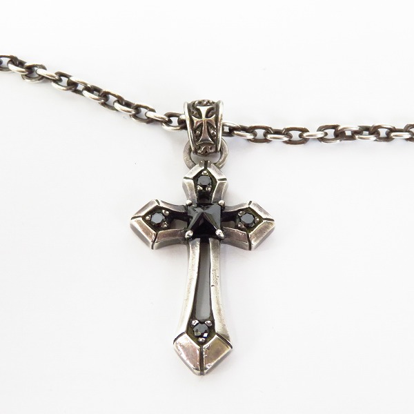 実際に弊社で買取させて頂いたDEALDESIGN/ディールデザイン クロス オニキスペンダント/ネックレスチェーン付き の画像 1枚目