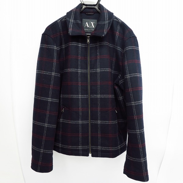 実際に弊社で買取させて頂いたARMANI EXCHANGE/アルマーニエクスチェンジ チェック柄 ジップアップ ジャケット/L