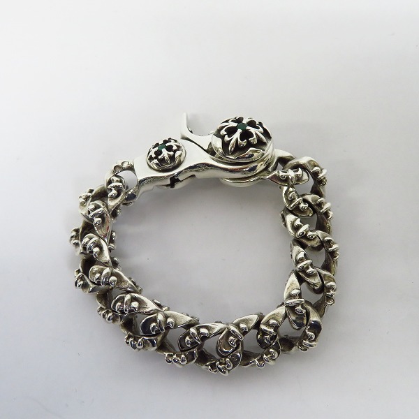 実際に弊社で買取させて頂いたA&G/エーアンドジー ファンシーチェーン クリップブレスレット w/ストーンの画像 3枚目