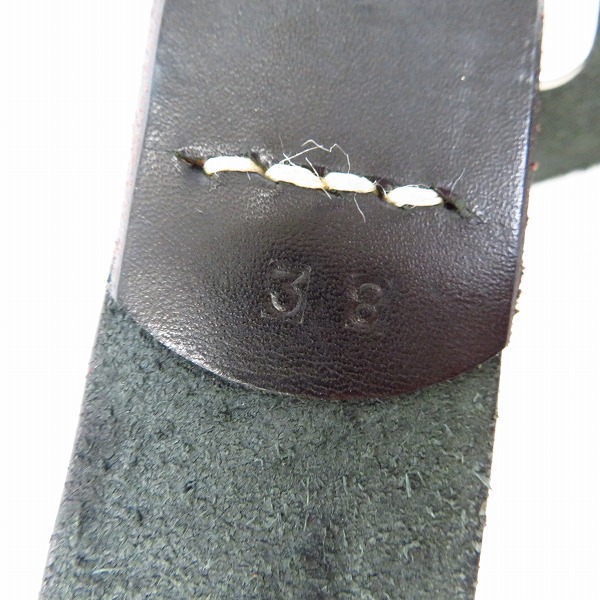 実際に弊社で買取させて頂いたSUGAR CANE/シュガーケーン スクエアバックル レザーベルト ブラック 38の画像 3枚目