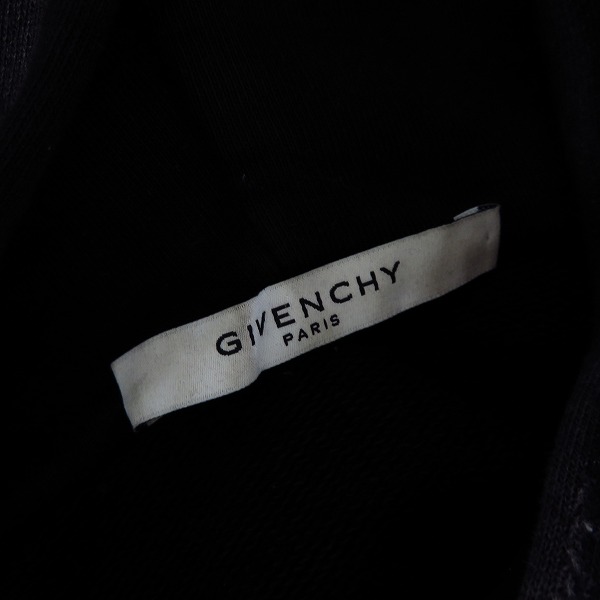 実際に弊社で買取させて頂いたGIVENCHY/ジバンシィ 18AW ヴィンテージ/ダメージ加工 ロゴプリントパーカー BW70513Z0L/Mの画像 5枚目