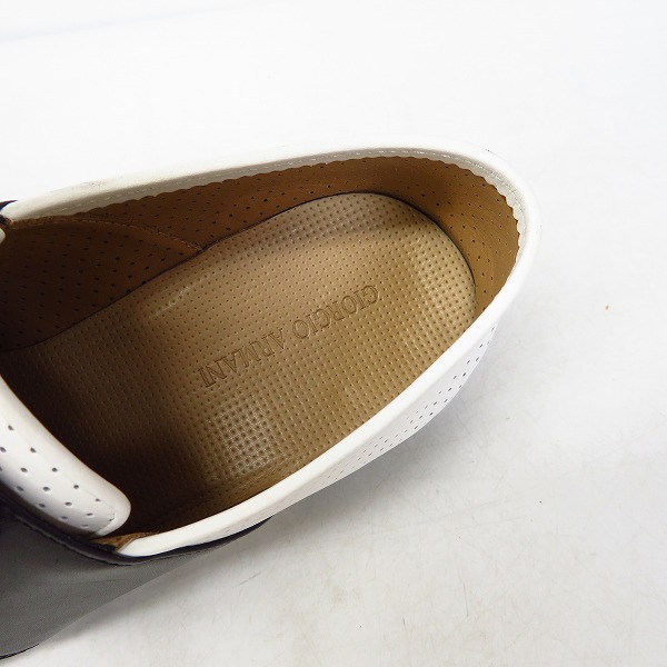 実際に弊社で買取させて頂いたGIORGIO ARMANI/ジョルジオアルマーニ パンチングレザーシューズ 白×黒/40の画像 4枚目