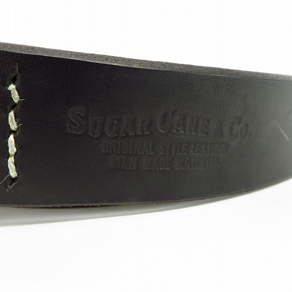 実際に弊社で買取させて頂いたSUGAR CANE/シュガーケーン スクエアバックル レザーベルト ブラック 38の画像 1枚目