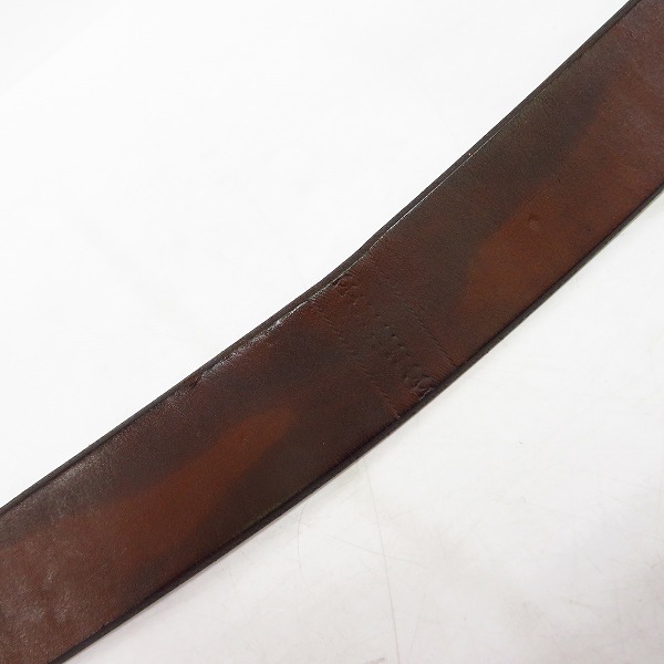 実際に弊社で買取させて頂いたSUGAR CANE/シュガーケーン スクエアバックル レザーベルト ブラウン 38の画像 5枚目