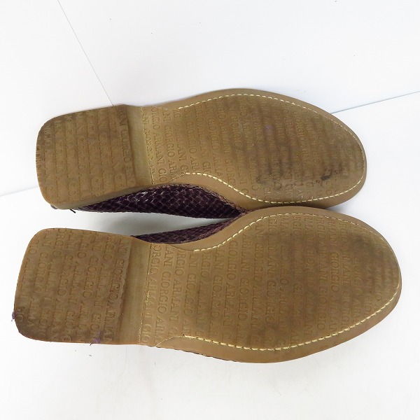 実際に弊社で買取させて頂いたGIORGIO ARMANI/ジョルジオアルマーニ 編み込みシューズ/40の画像 2枚目