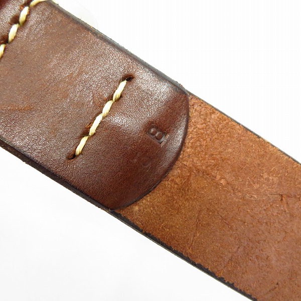 実際に弊社で買取させて頂いたSUGAR CANE/シュガーケーン スクエアバックル レザーベルト ブラウン 38の画像 3枚目