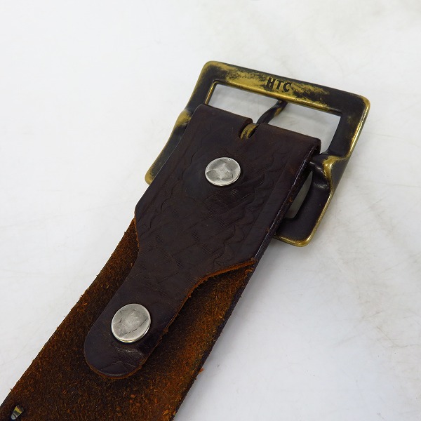 実際に弊社で買取させて頂いたHTC/エイチティーシー ピラミッドスタッズ レザーベルト/90/36の画像 2枚目