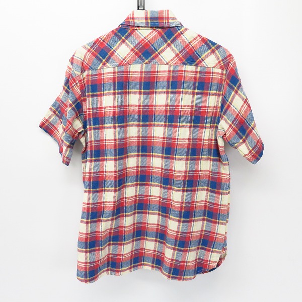 実際に弊社で買取させて頂いたCRIMIE/クライミー ワッペン/刺繍 チェック柄 ハーフスリーブ/半袖 コットンシャツ Size：Lの画像 1枚目