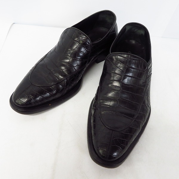 実際に弊社で買取させて頂いたGIORGIO ARMANI/ジョルジオアルマーニ クロコ型押しローファーシューズ/40