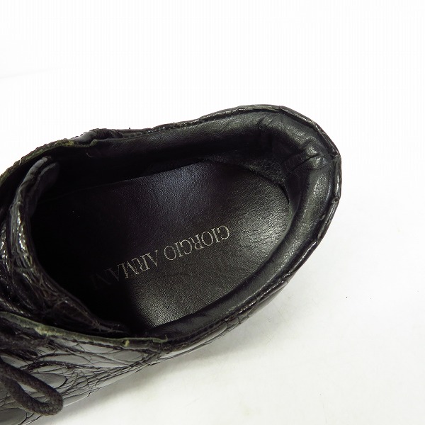 実際に弊社で買取させて頂いたGIORGIO ARMANI/ジョルジオアルマーニ クロコ型押しシューズ 黒/40の画像 4枚目
