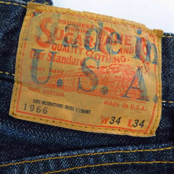 実際に弊社で買取させて頂いたSUGAR CANE/シュガーケーン 1966モデル デニムパンツ/W34の画像 4枚目