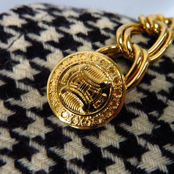 実際に弊社で買取させて頂いたCELINE/セリーヌ ウール 千鳥格子柄 プリーツ スカート/36の画像 4枚目