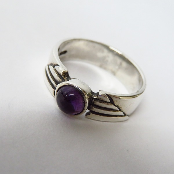 実際に弊社で買取させて頂いたCRAZY PIG DESIGNS/クレイジーピッグ 6MM WINGS RING アメジスト/20.5号