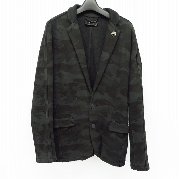実際に弊社で買取させて頂いたHYDROGEN/ハイドロゲン カモ/迷彩 スカルボタン テーラードジャケット ブラック XS