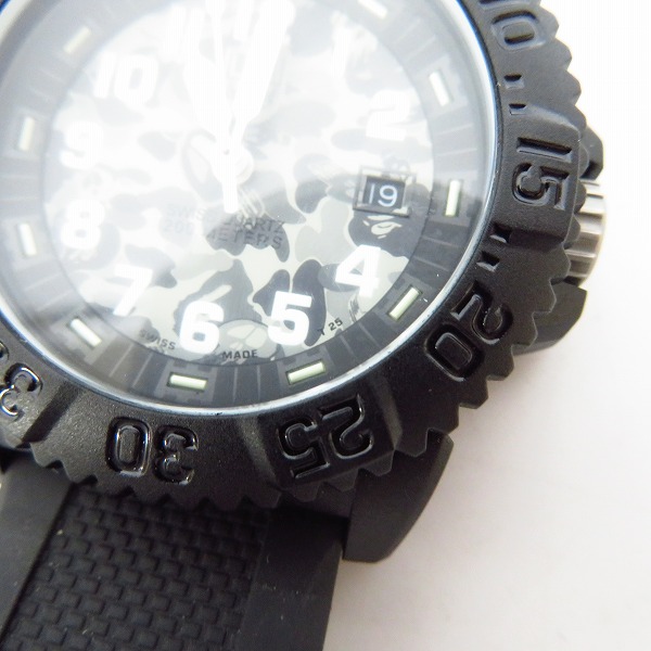 実際に弊社で買取させて頂いたA BATHING APE×Stussy×Luminox/アベイシングエイプ×ステューシー×ルミノックス コラボ 腕時計 【動作未確認】の画像 5枚目