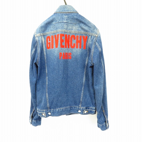 実際に弊社で買取させて頂いたGIVENCHY/ジバンシィ バックロゴ ダメージ加工 デニムジャケット/Gジャン/17F 1006 469/Sの画像 1枚目