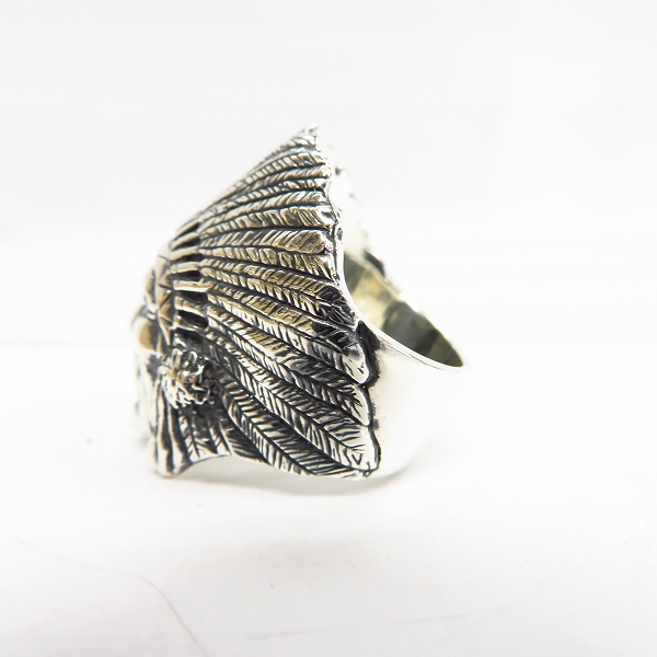 実際に弊社で買取させて頂いた【ギャラ付】CRAZY PIG/クレイジーピッグ INDIAN CHIEF/インディアンチーフ リング #134/18号の画像 2枚目