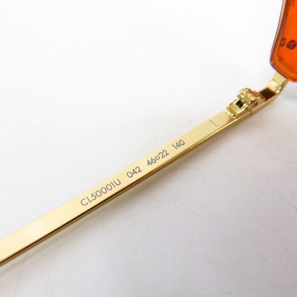 実際に弊社で買取させて頂いたCELINE/セリーヌ 眼鏡/メガネフレーム オレンジ系×ゴールド CL-50001U/Col.042の画像 3枚目