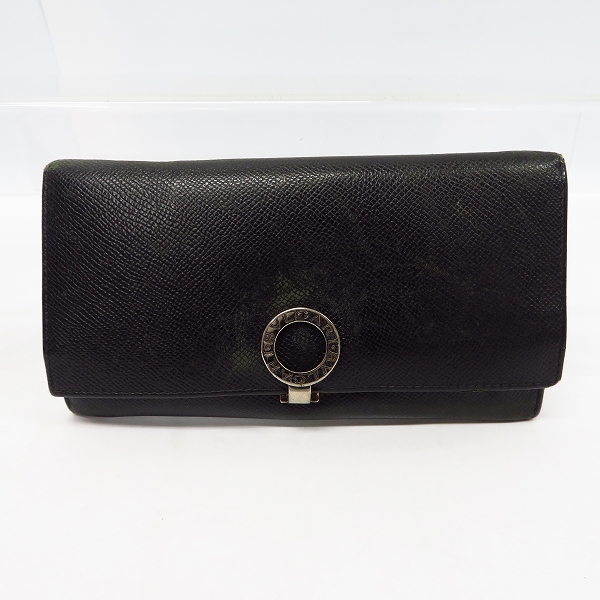 実際に弊社で買取させて頂いたBVLGARI/ブルガリ レザー 二つ折り 長財布/ロングウォレット ブラック