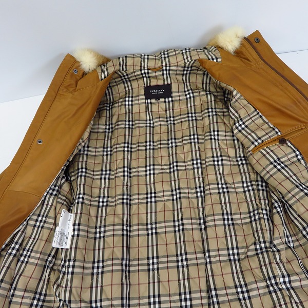 実際に弊社で買取させて頂いたBURBERRY BLACK LABEL/バーバリー ブラックレーベル レザーファーコート BMP28-533-43 Mの画像 8枚目