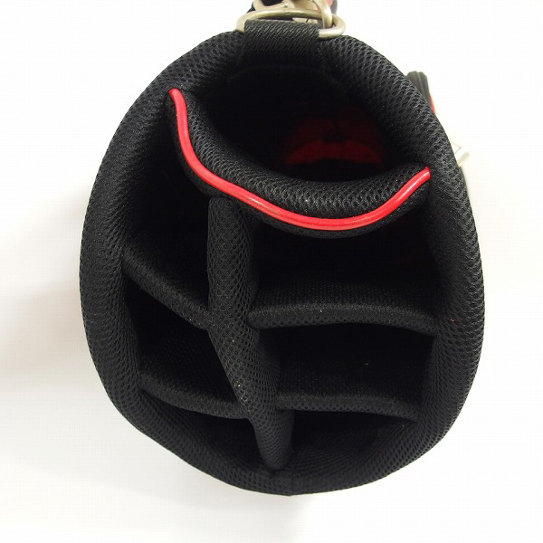 実際に弊社で買取させて頂いたLe coq sportif/ルコックスポルティフ 9型47インチ対応 キャディバッグ レッド×ブラック/QQ1143の画像 5枚目