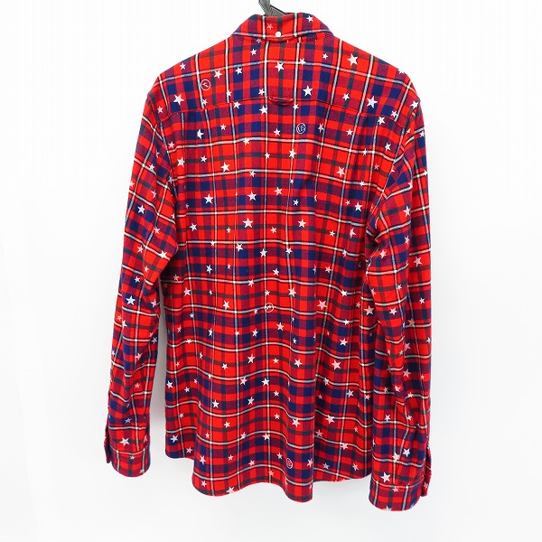 実際に弊社で買取させて頂いたuniform experiment/ユニフォームエクスペリメント ボタンダウン チェックシャツ 星 スター レッド/4の画像 1枚目