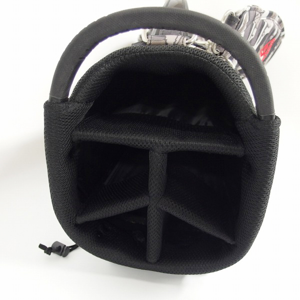 実際に弊社で買取させて頂いたルコックスポルティフ 9型47インチ対応 カモ柄 ブラック(N151)スタンドキャディバッグ QQ1186の画像 5枚目