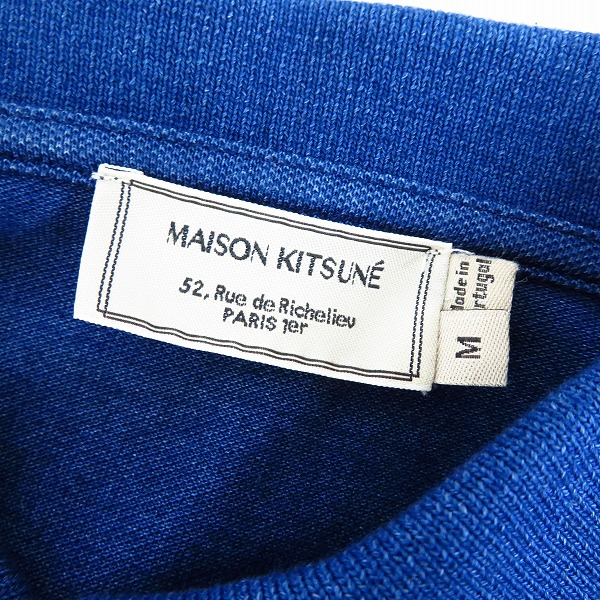 実際に弊社で買取させて頂いたMAISON KITSUNE PARISIEN ワンポイント ポロシャツ ネイビー/Mの画像 2枚目