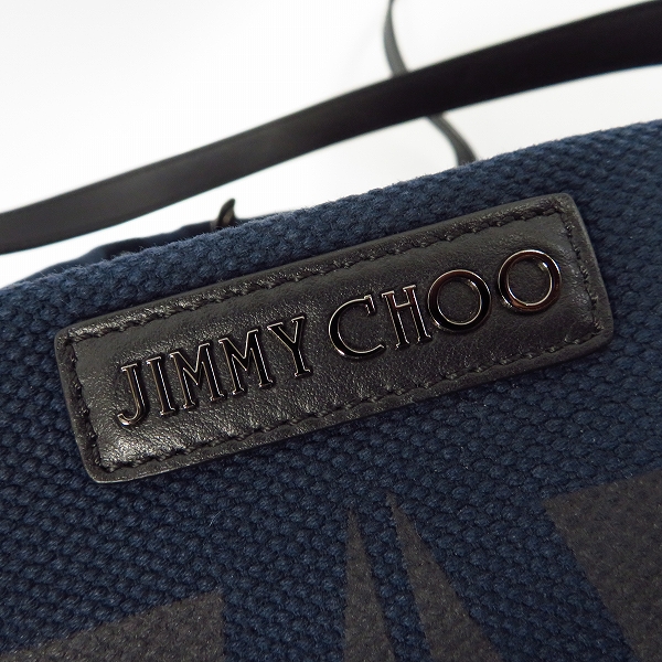 実際に弊社で買取させて頂いたJIMMY CHOO/ジミーチュウ 2017 スターロゴ キャンバス×レザー トートバッグの画像 3枚目