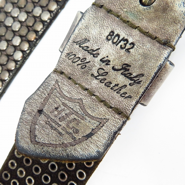 実際に弊社で買取させて頂いたHTC/エイチティーシー 6連スタッズレザーベルト 80/32の画像 2枚目