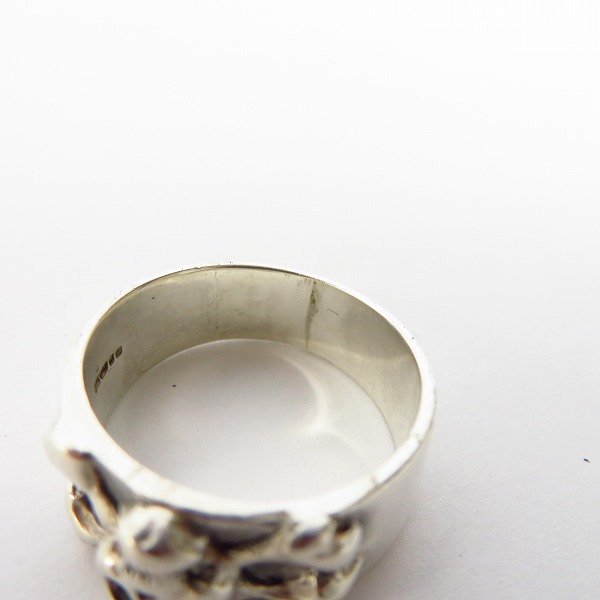 実際に弊社で買取させて頂いたCRAZY PIG/クレイジーピッグ SKULL&CROSS BINE/スカル＆クロス バイン リング #346 14号の画像 7枚目