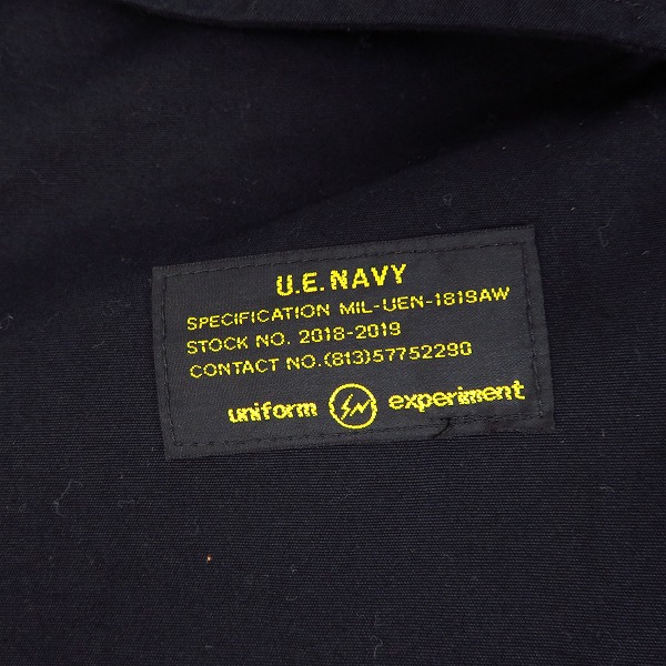 実際に弊社で買取させて頂いたuniform experiment/ユニフォームエクスペリメント STAND COLLAR COAT ブラック UE-189055/3の画像 5枚目