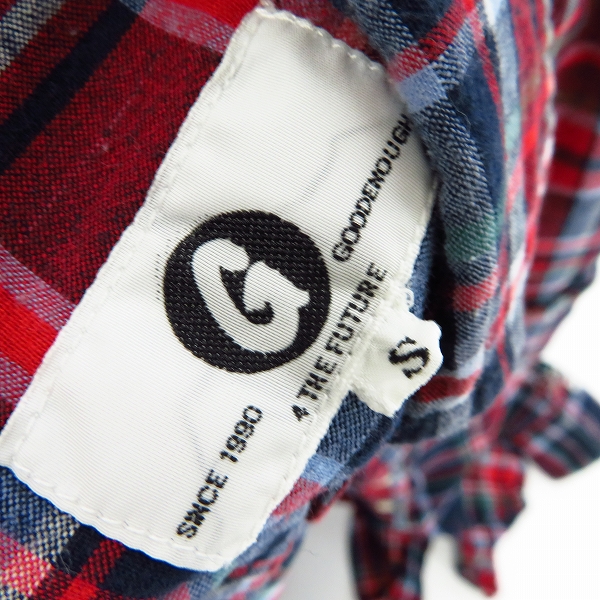 実際に弊社で買取させて頂いたGOOD ENOUGH/グッドイナフ チェックシャツ レッド/Sの画像 2枚目