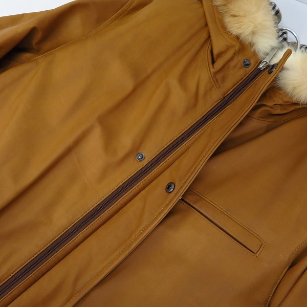 実際に弊社で買取させて頂いたBURBERRY BLACK LABEL/バーバリー ブラックレーベル レザーファーコート BMP28-533-43 Mの画像 9枚目