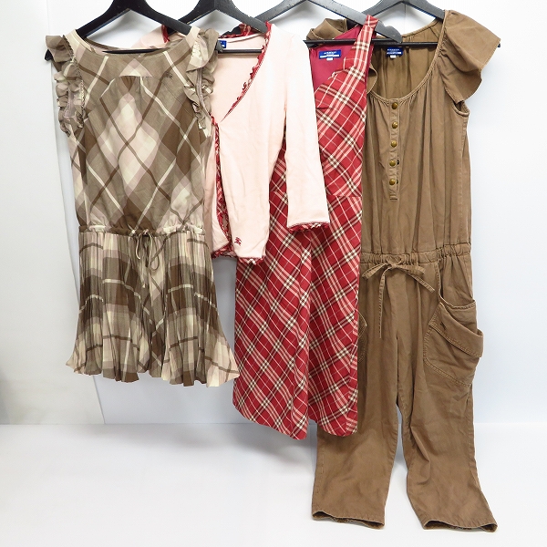 実際に弊社で買取させて頂いたBURBERRY LONDON BLUE LABEL/バーバリーブルーレーベル ワンピース/カーディガン/オールインワン 36/38 4点セット