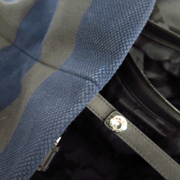 実際に弊社で買取させて頂いたJIMMY CHOO/ジミーチュウ 2017 スターロゴ キャンバス×レザー トートバッグの画像 6枚目